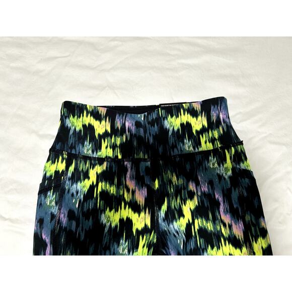 DKNY Womens High-Waist 7/8 Length Thight Pants Logo-Print Black Zest Logo Sz XS - Picture 3 of 8